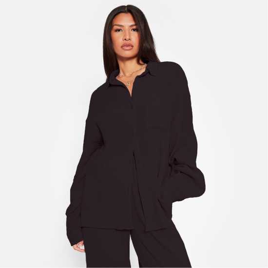 Textured Oversized Shirt Textured Oversized Shirt