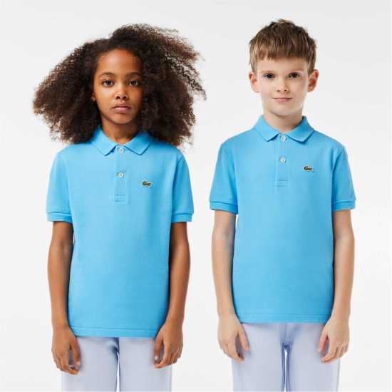 Lacoste Блуза С Яка Junior Boys Pique Logo Polo Shirt Blue IY3 