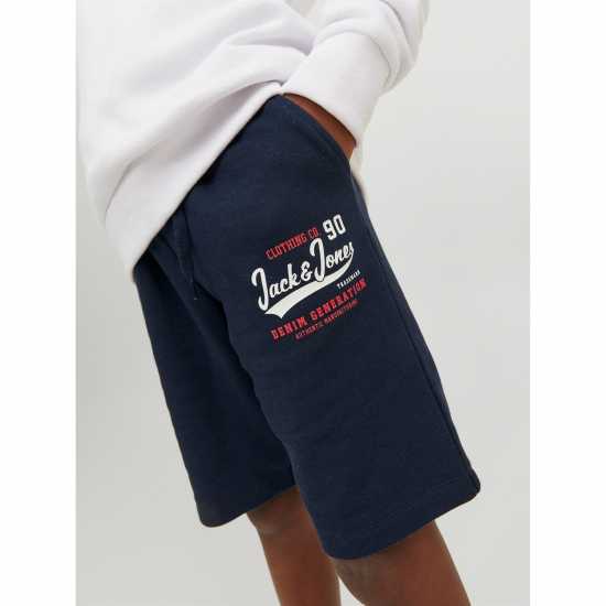 Jack And Jones Момчешки Къси Гащи Logo Sweat Shorts Junior Boys Navy Blazer - Детски къси панталони