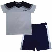 Firetrap Short Sleeve T-Shirt Set Infant Boys Navy/White Детски тениски и фланелки