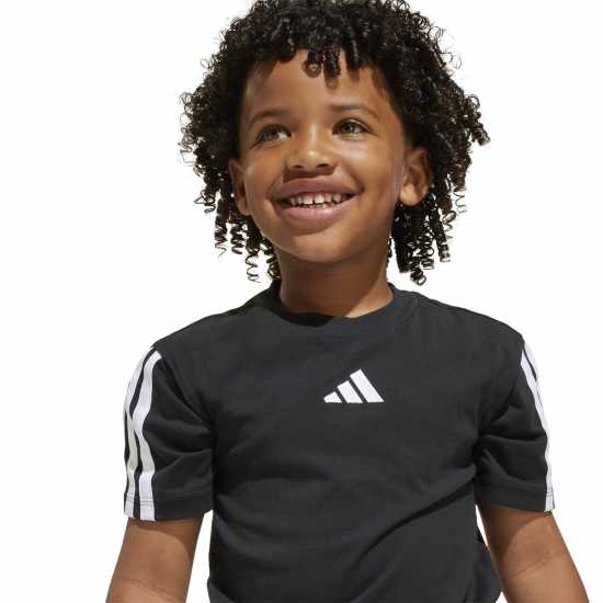 Adidas Тениска 3S Essentials T Shirt Infants Черно/Бяло 