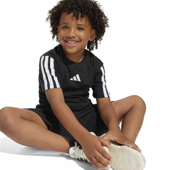 Adidas Тениска 3S Essentials T Shirt Infants Черно/Бяло 