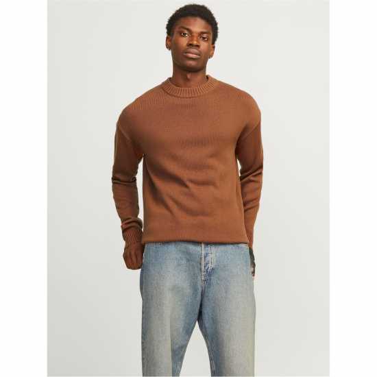 Блуза С Обло Деколте Jack And Jones Relax Crew Neck Jumper Моха Бисква Мъжки пуловери и жилетки
