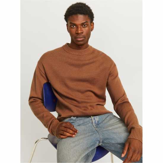 Блуза С Обло Деколте Jack And Jones Relax Crew Neck Jumper Моха Бисква Мъжки пуловери и жилетки