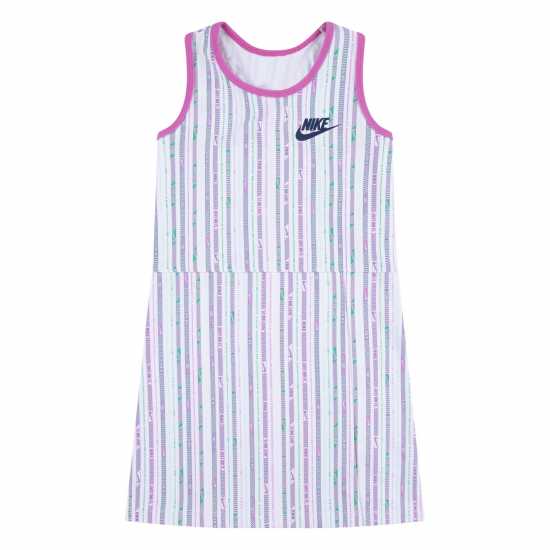 Nike Kids' Happy Camper Aop Long Maxi Dress White 