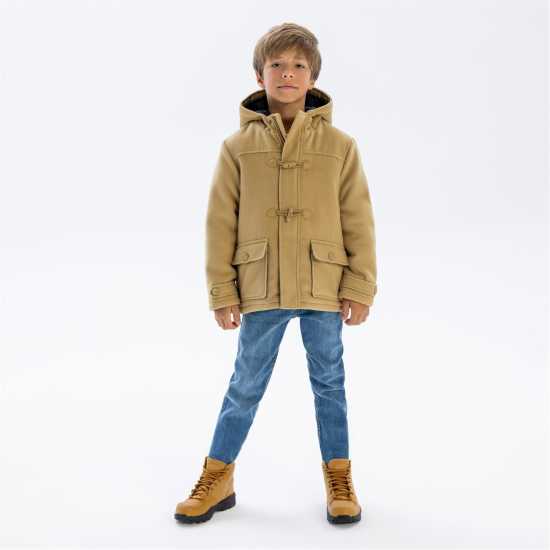Ватирано Яке Boys Padded Jacket With Toggle Fastenings Beige  