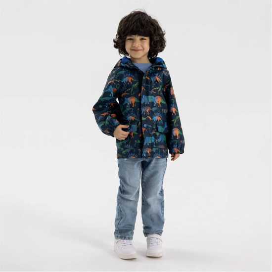 Boys Rain Jacket Printed Navy  