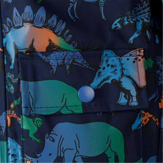Boys Rain Jacket Printed Navy  