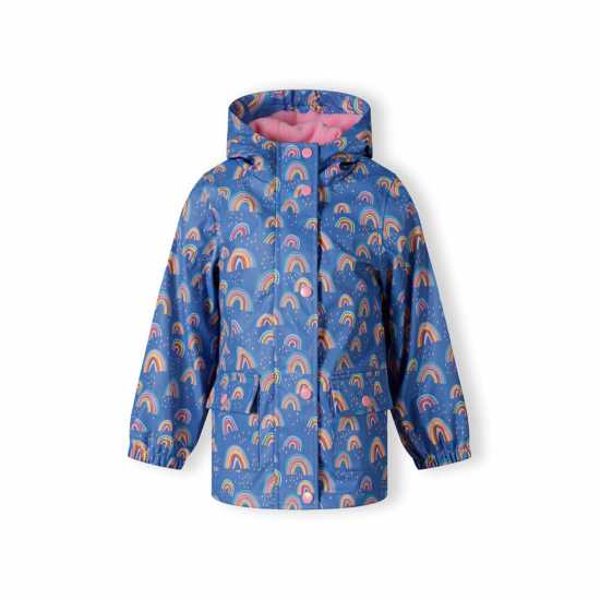 Girls Rain Jacket Printed Cobalt Blue  