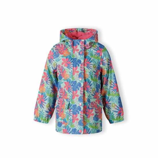 Girls Rain Jacket Printed Mint  
