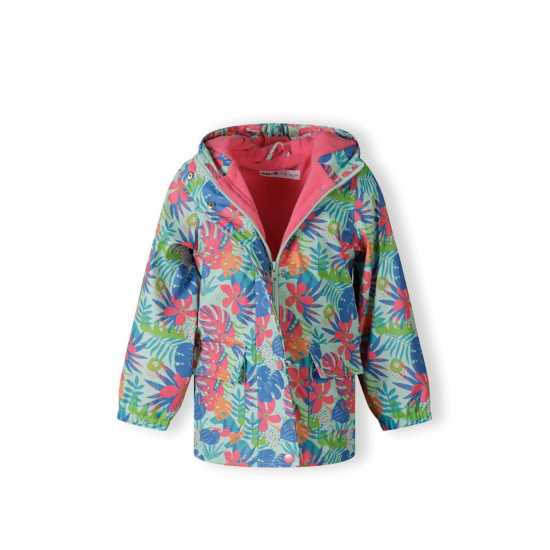 Girls Rain Jacket Printed Mint  