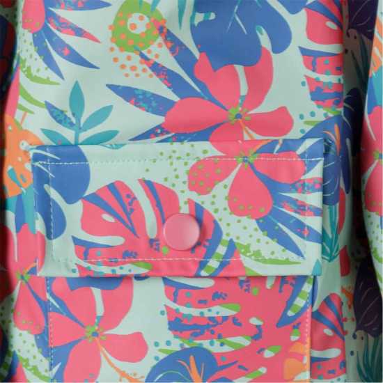 Girls Rain Jacket Printed Mint  