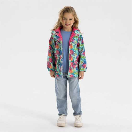 Girls Rain Jacket Printed Mint  