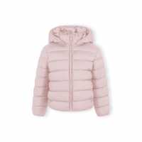 Ватирано Яке Girls Quilted Jacket With Zip Removable Hood Pink  
