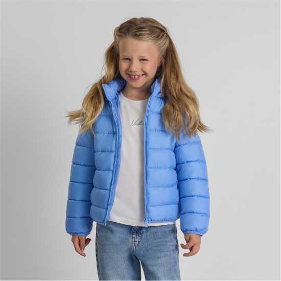 Ватирано Яке Girls Quilted Jacket With Detachable Hood Blue  