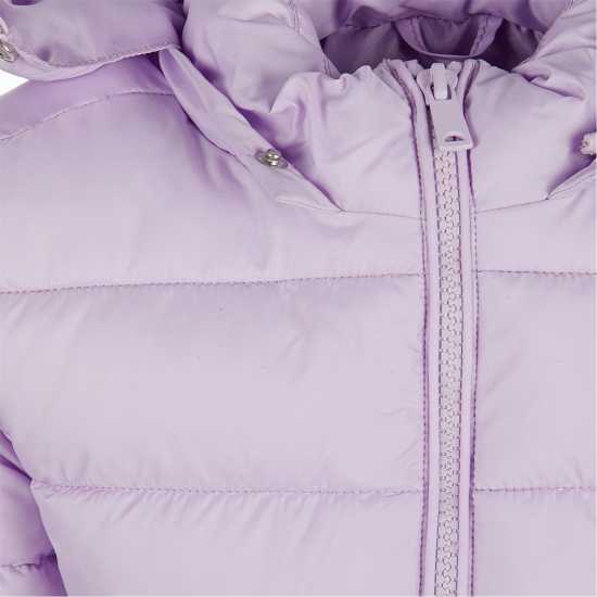 Ватирано Яке Girls Quilted Jacket Detachable Hood Lilac  