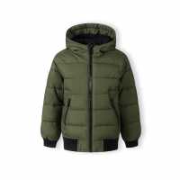 Ватирано Яке Boys Padded Jacket With Hood Zipped Pockets Khaki  
