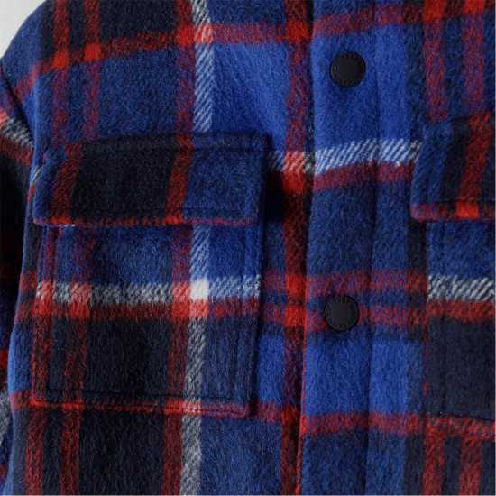 Boys Padded Shirt Jacket Quilted Blue  