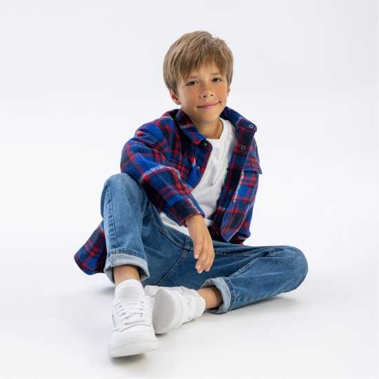 Boys Padded Shirt Jacket Quilted Blue  