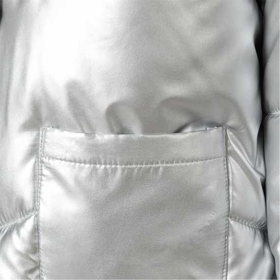 Ватирано Яке Girls Padded Jacket Metallic Silver  