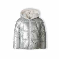Двулицево Яке Girls Padded Reversible Jacket Silver  