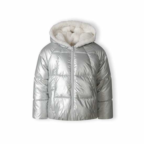 Двулицево Яке Girls Padded Reversible Jacket Silver  
