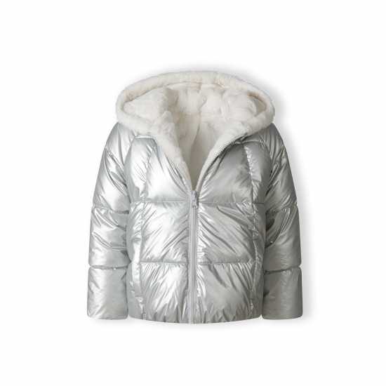 Двулицево Яке Girls Padded Reversible Jacket Silver  