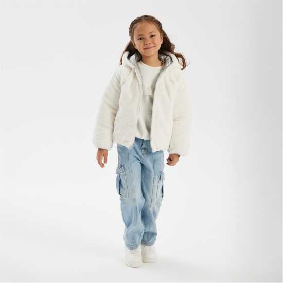 Двулицево Яке Girls Padded Reversible Jacket Silver  