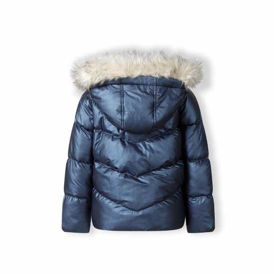 Ватирано Яке Girls Padded Jacket Faux Fur Lining Navy  