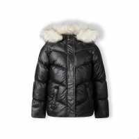 Ватирано Яке Girls Padded Jacket Faux Fur Lining Black  