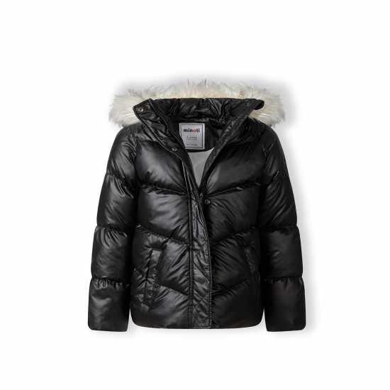 Ватирано Яке Girls Padded Jacket Faux Fur Lining Black  