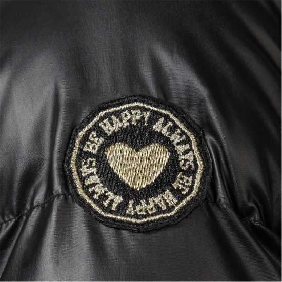 Ватирано Яке Girls Padded Jacket Faux Fur Lining Black  