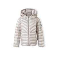 Ватирано Яке Girls Quilted Jacket With Hood Zip Fastening Grey  