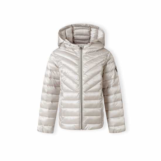 Ватирано Яке Girls Quilted Jacket With Hood Zip Fastening Grey  