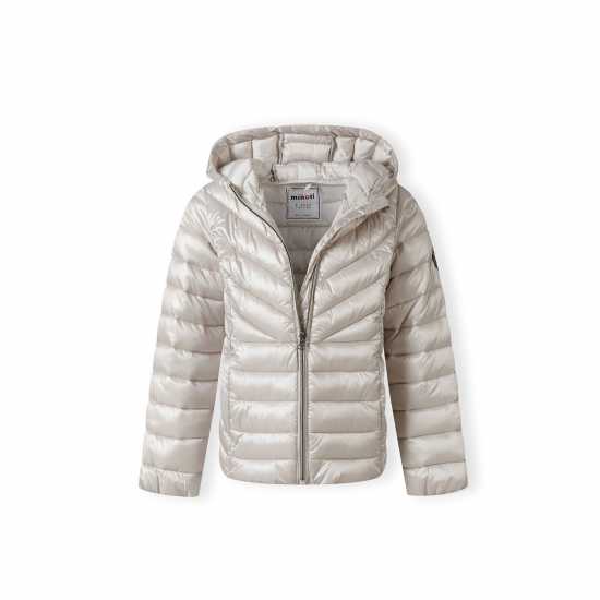 Ватирано Яке Girls Quilted Jacket With Hood Zip Fastening Grey  