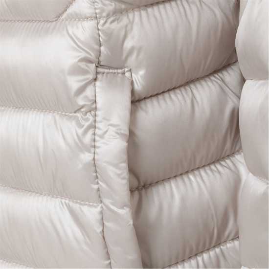 Ватирано Яке Girls Quilted Jacket With Hood Zip Fastening Grey  