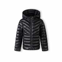 Яке С Качулка Girls Quilted Hooded Jacket Zip Fastening Black  
