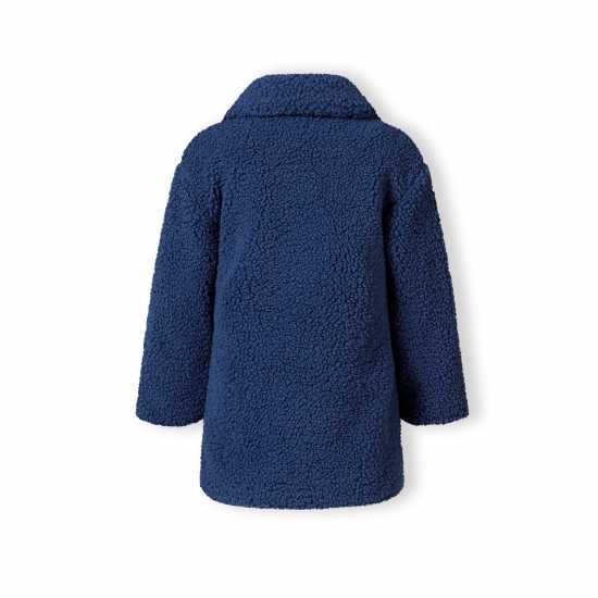 Girls Sherpa Boucle Jacket With Satin Lining Blue  