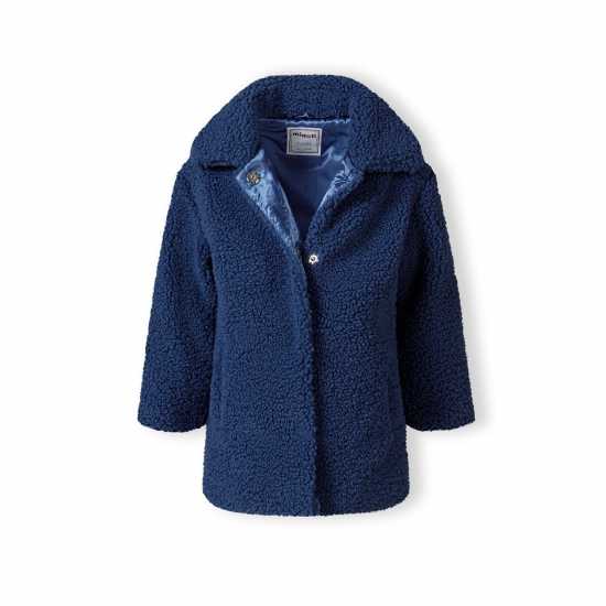 Girls Sherpa Boucle Jacket With Satin Lining Blue  