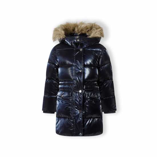 Ватирано Яке Girls Midi Length Padded Jacket Metallic Navy Ватирано Яке Girls Midi Length Padded Jacket Metallic Navy