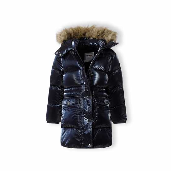 Ватирано Яке Girls Midi Length Padded Jacket Metallic Navy Ватирано Яке Girls Midi Length Padded Jacket Metallic Navy