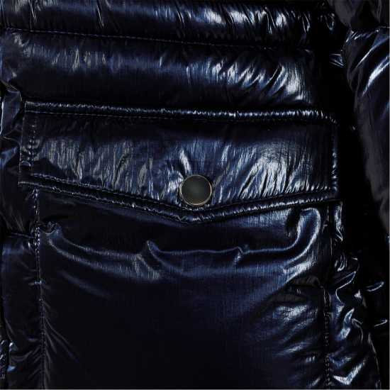 Ватирано Яке Girls Midi Length Padded Jacket Metallic Navy Ватирано Яке Girls Midi Length Padded Jacket Metallic Navy