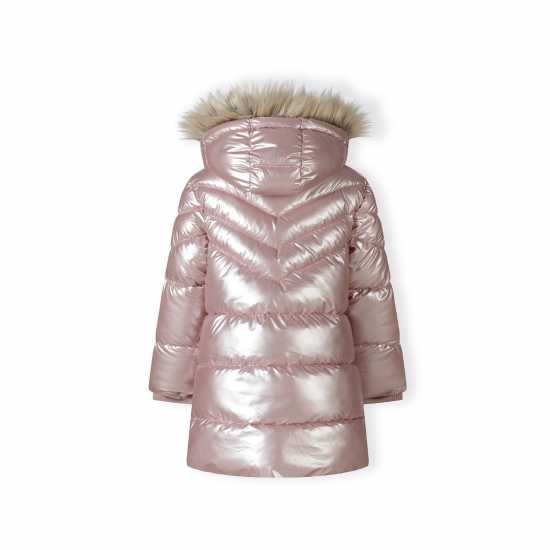 Girls Winter Coat Detachable Faux Fur Pink  