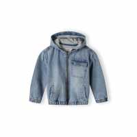 Дънково Яке Boys Denim Jacket With Fixed Hood Zip Fastening Navy  