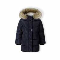 Girls Winter Coat With Padded Hood Navy  