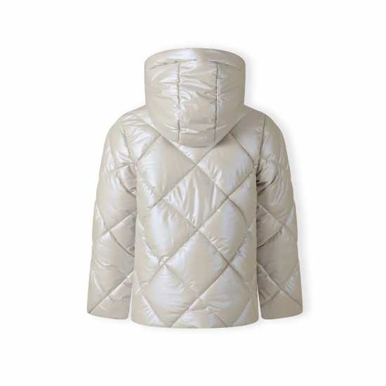 Ватирано Яке Girls Quilted Jacket With Hood And Zip Pockets Cream  