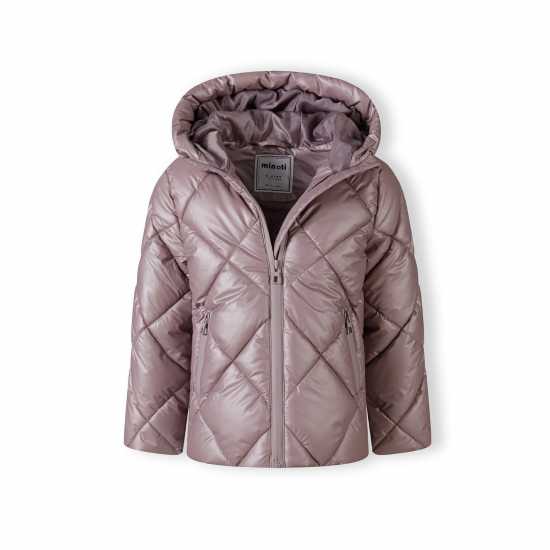Ватирано Яке Girls Quilted Jacket With Hood And Zip Pockets Lilac  