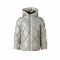 Ватирано Яке Minoti Girls Quilted Jacket With Hood And Zip Pockets Silver  