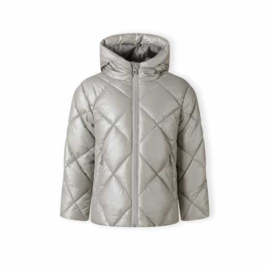 Ватирано Яке Minoti Girls Quilted Jacket With Hood And Zip Pockets Silver  