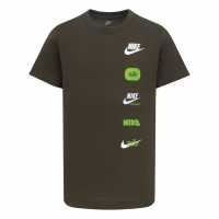Nike Club+ Badge Tee Infants Cargo Khaki Детски тениски и фланелки